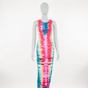 Tie Dye Maxi Dress with Back Cutout
